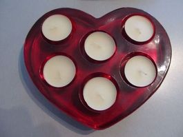 Glas Herz mit Kerzen