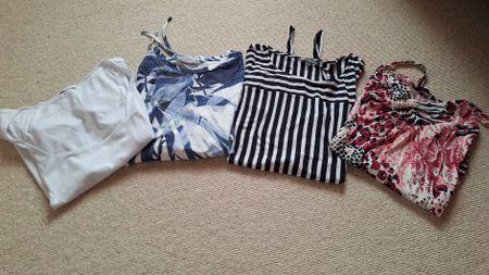 4er Set Sommer Tops: Street One, Desigual, Lascana, 36/38Neu