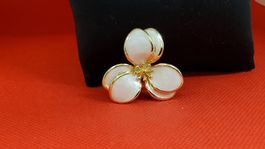 Elegante Vintage Brosche, Blumen Design, Goldfarben, Top