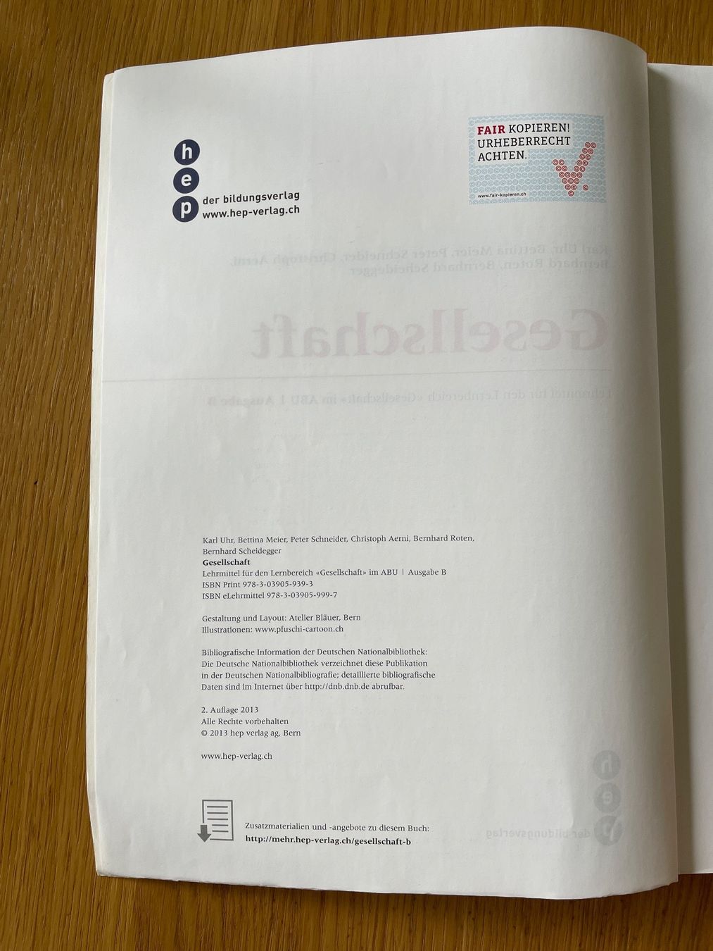 Livres: Gesellschaft Ausgabe B – D'occasion à Oberkirch LU par LoVelo3 2