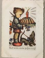 Vintage Hummel, Kuchen, Hund, 1938, Nürnberg, Sonderstempel