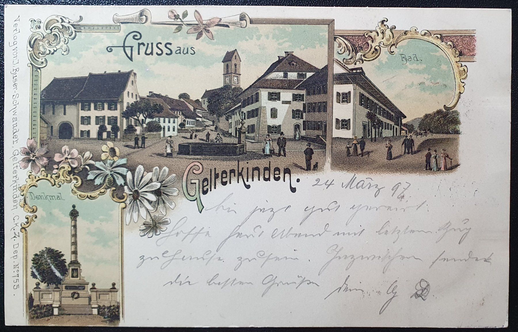 Ansichtskarten: Gruss aus Gelterkinden 1898 - TOP – Gebraucht aus Kreuzlingen von Rschweiz1