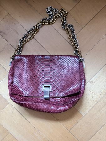 Proenza Schouler Burgundy Python Leather Chain Bag
