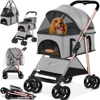Hundewagen 2in1 faltbar bis 20Kg grau