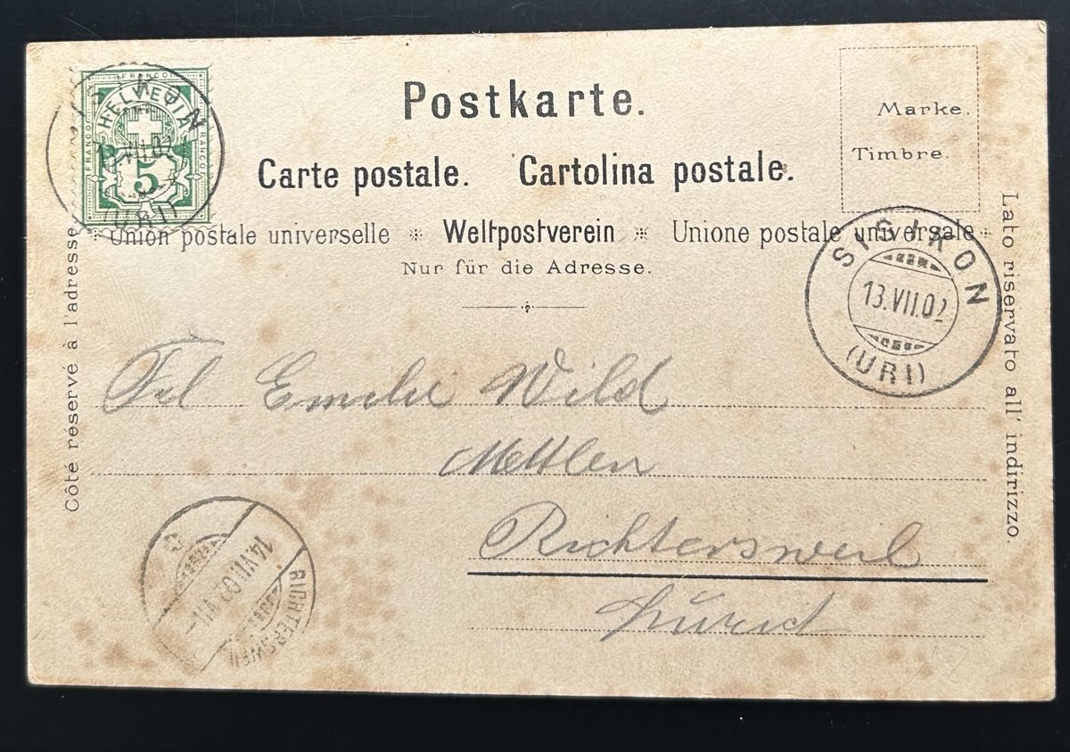 Cartoline postali: Schlumpf Litho Vierwaldstättersee  – Usato da Horw venduto da Tellbub 1