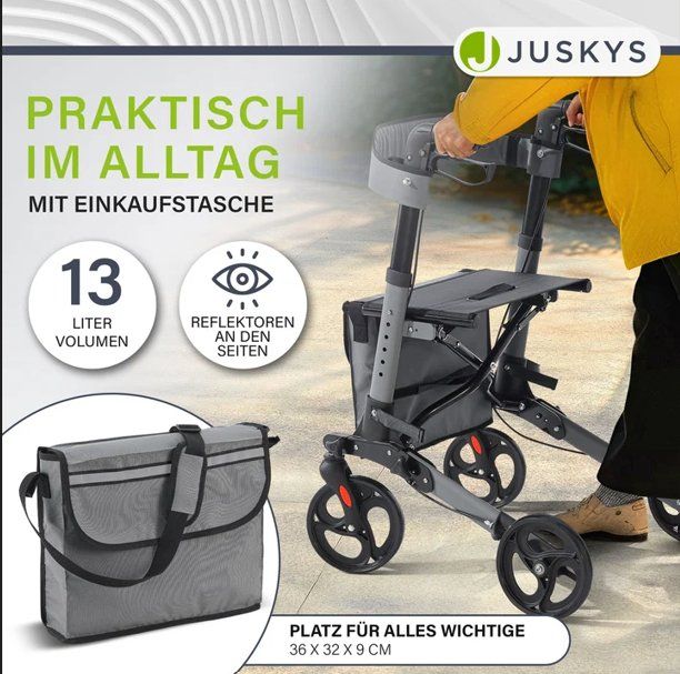 Ausili per la deambulazione: Aluminium Rollator klappbar grau – Nuovo e nell'imballaggio originale da Salmsach venduto da jamb-all-you-need 1