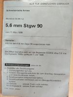 Faltblatt Schweizer Armee, Sturmgewehr 90