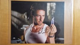 Edward Norton, Original Autogramm auf Grossfoto in Farbe