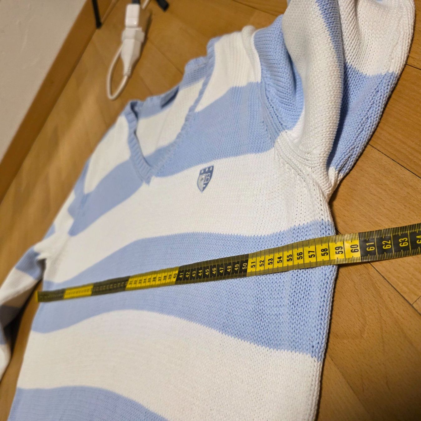 Basler Maglioni & Felpe: Blau-weisser BASLER -Pullover, gestreift Grösse 46/48 – Usato da Wald ZH venduto da CapLux 3