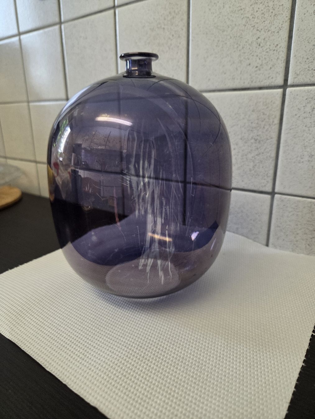Murano Vasi & Recipienti: Violette Murano Glasvase, signiert – Usato da Dietikon venduto da Allegra34 7