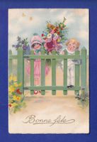 ENFANT - Jeune fille et fleurs - Bonne Fête