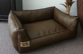 Hundebett Kustleder 60 cm X 50 cm , Braun