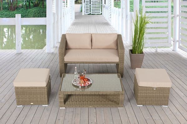Viplounge Divani: Rattan Gartenmöbel mit klappbarem Tisch – Nuovo e nell'imballaggio originale da Uznach venduto da viplounge 3