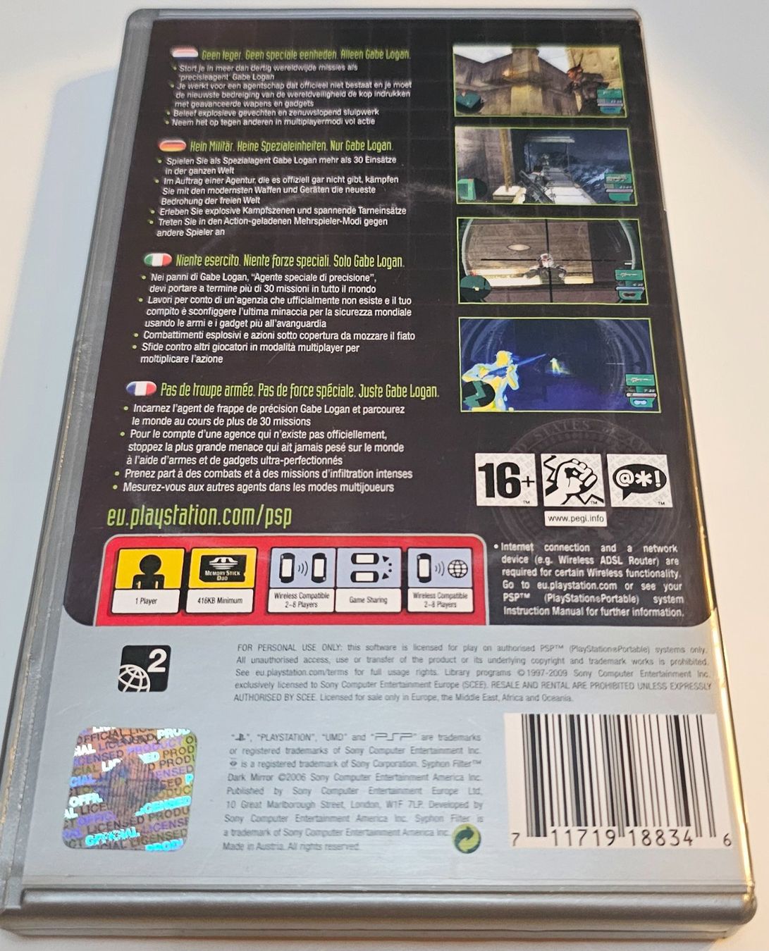 Sony Giochi: PSP Spiel - Syphon Filter Dark Mirror – Usato da La Garde venduto da The_Hammer76 1