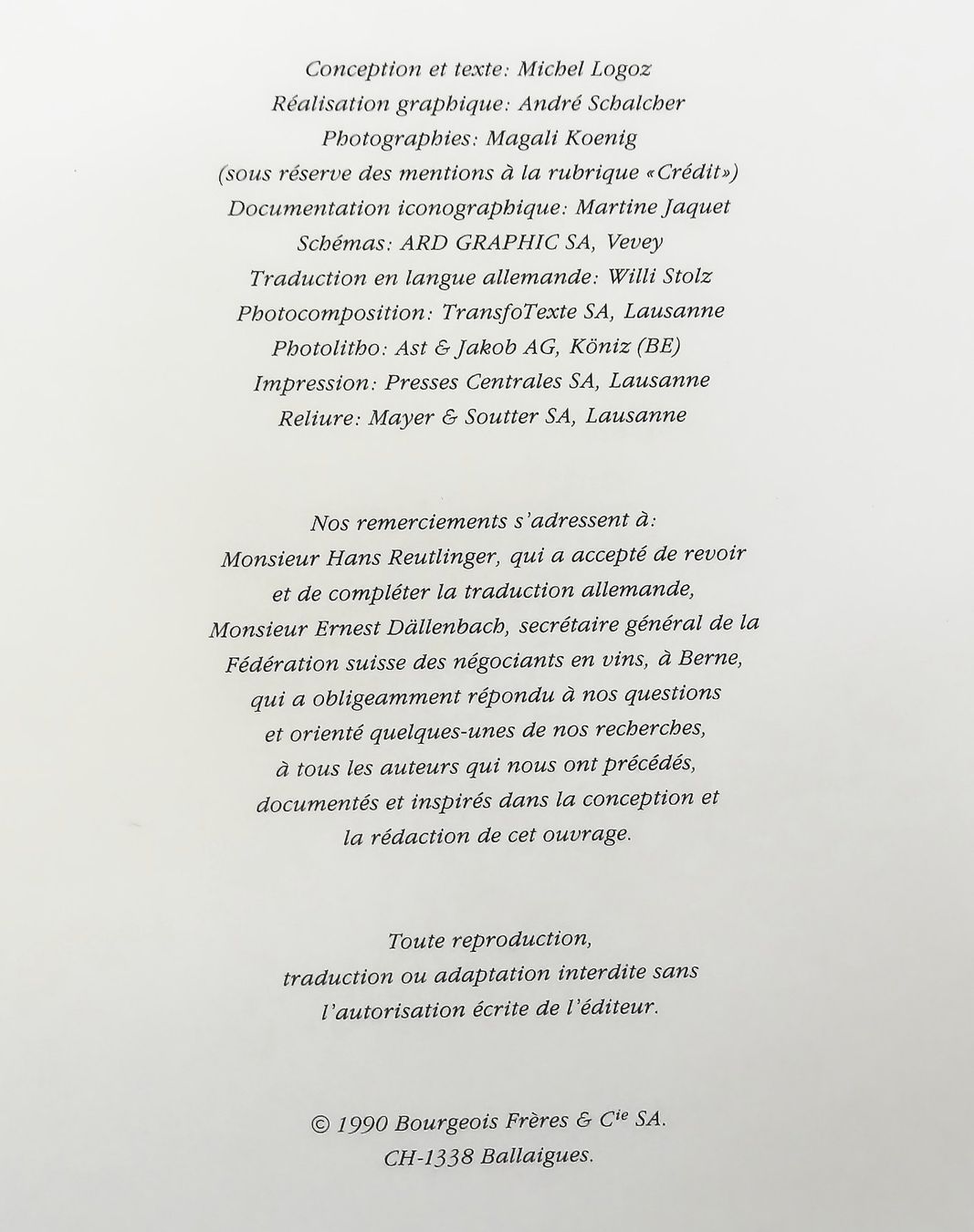 Bücher: NOTRE UNIVERS - © 1990 "Le Vin" – Gebraucht aus Onex von gonsla 3