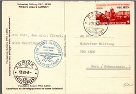 CH - Flugpost - Sonderflug - SF 43.1a - Postkarte Pro Aero