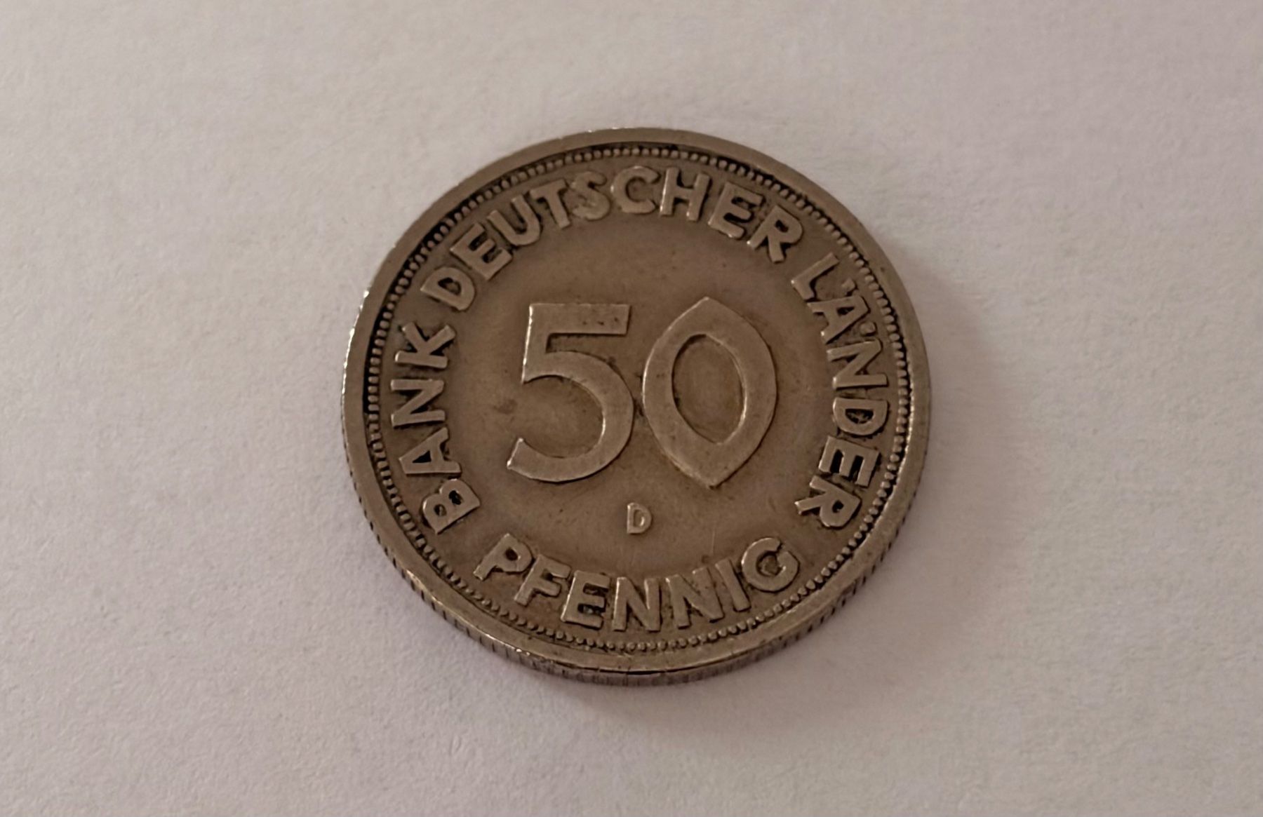 Tutti le monete: Deutschland 50 Pfennig 1949 - D – Usato da Adliswil venduto da 0ml4t