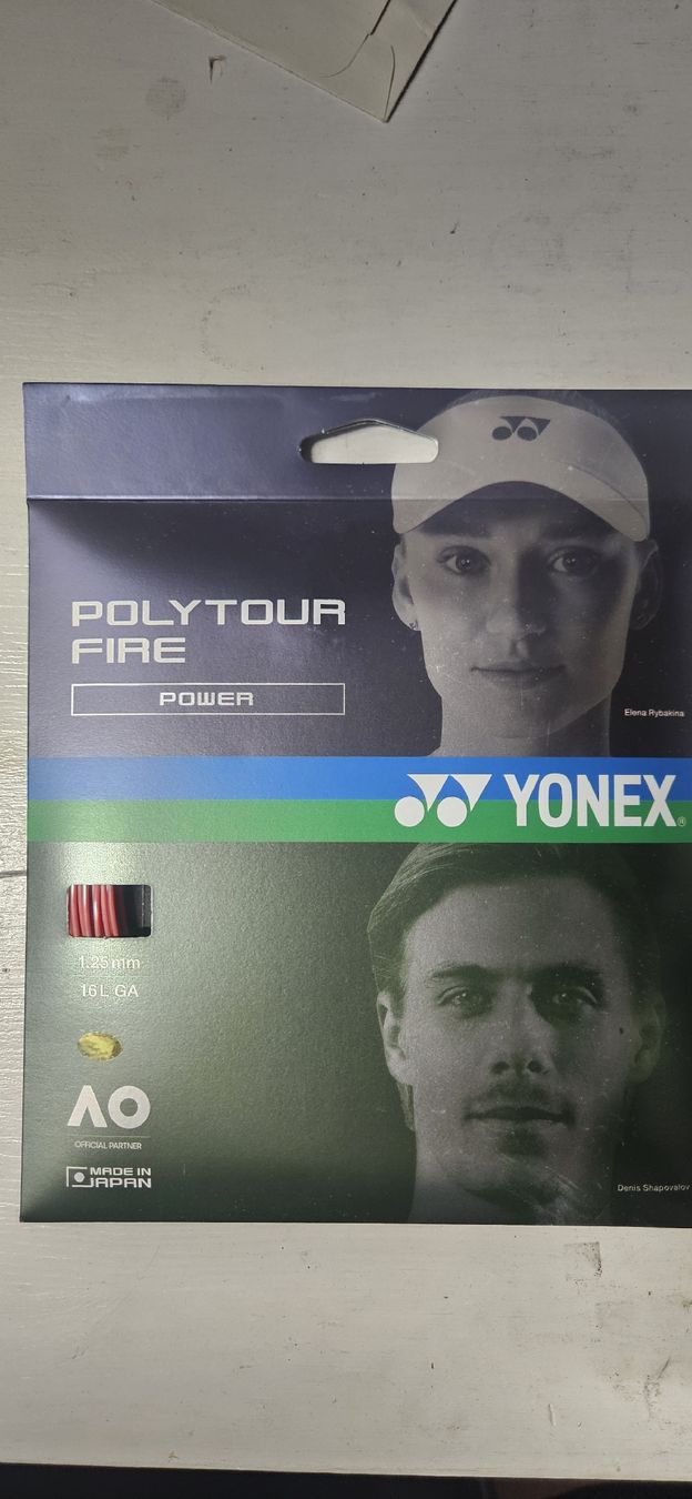 Yonex Racchette: Yonex Poly Tour Fire 1.25 mm – Nuovo e nell'imballaggio originale da Mönchaltorf venduto da Santemi