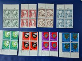 8 postfrische 4er Blocks Helvetia 1979