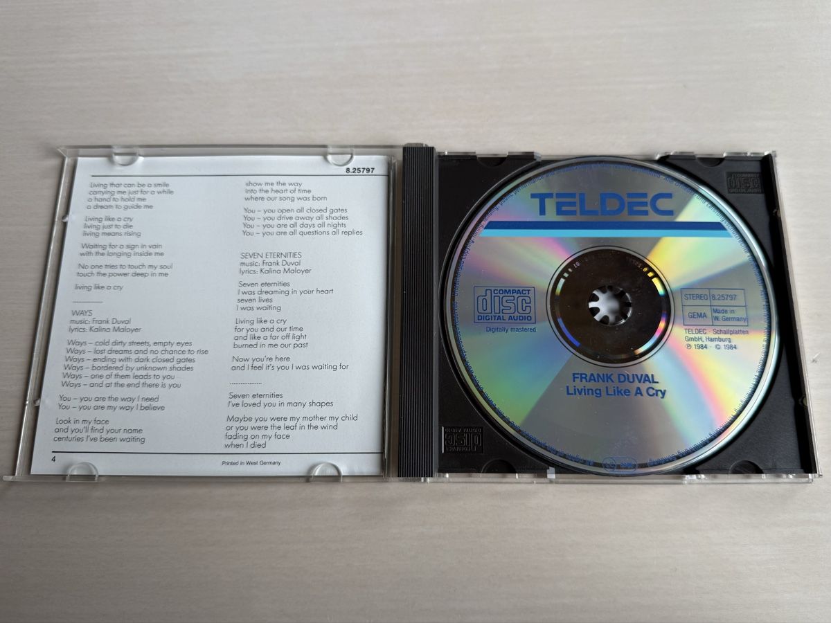 CD: Frank Duval - Living Like A Cry CD - Selten – Usato da Oberried Brienz venduto da Chyara 2