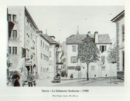 Sierre - Siders  VS   -   Le bâtiment Anthoine   -  1900