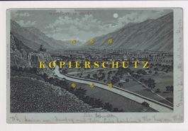 Martigny, La Vallée (Mondschein-Litho) /bh
