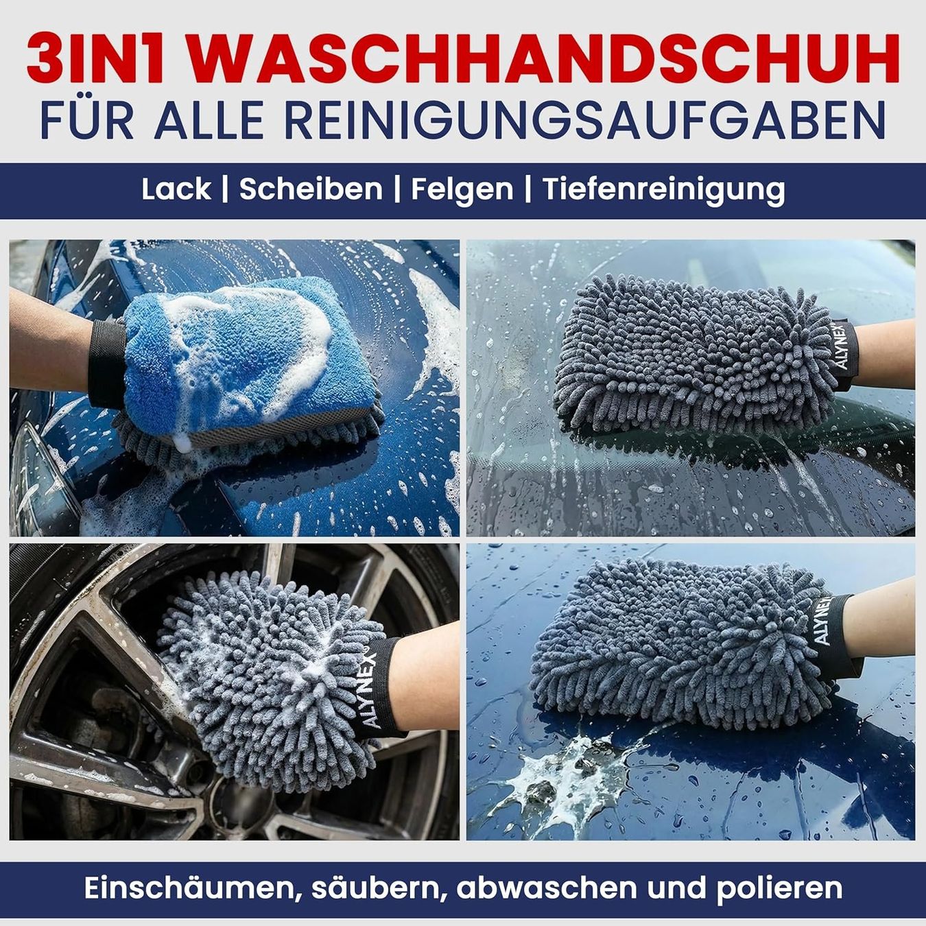 Prodotti per la cura: Auto Waschhandschuh 3in1 Mikrofaser Kratzfrei – Nuovo e nell'imballaggio originale da Suhr venduto da SchnapperCH 1