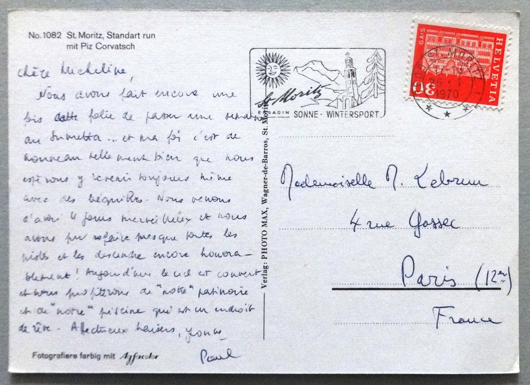 Cartoline postali: St. Moritz, Standart run mit Piz Corvatsch – Usato da Fétigny venduto da Billy2miny 1