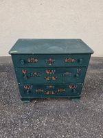 Grüne Vintage Kommode mit 3 Schubladen, Shabby Chic Stil