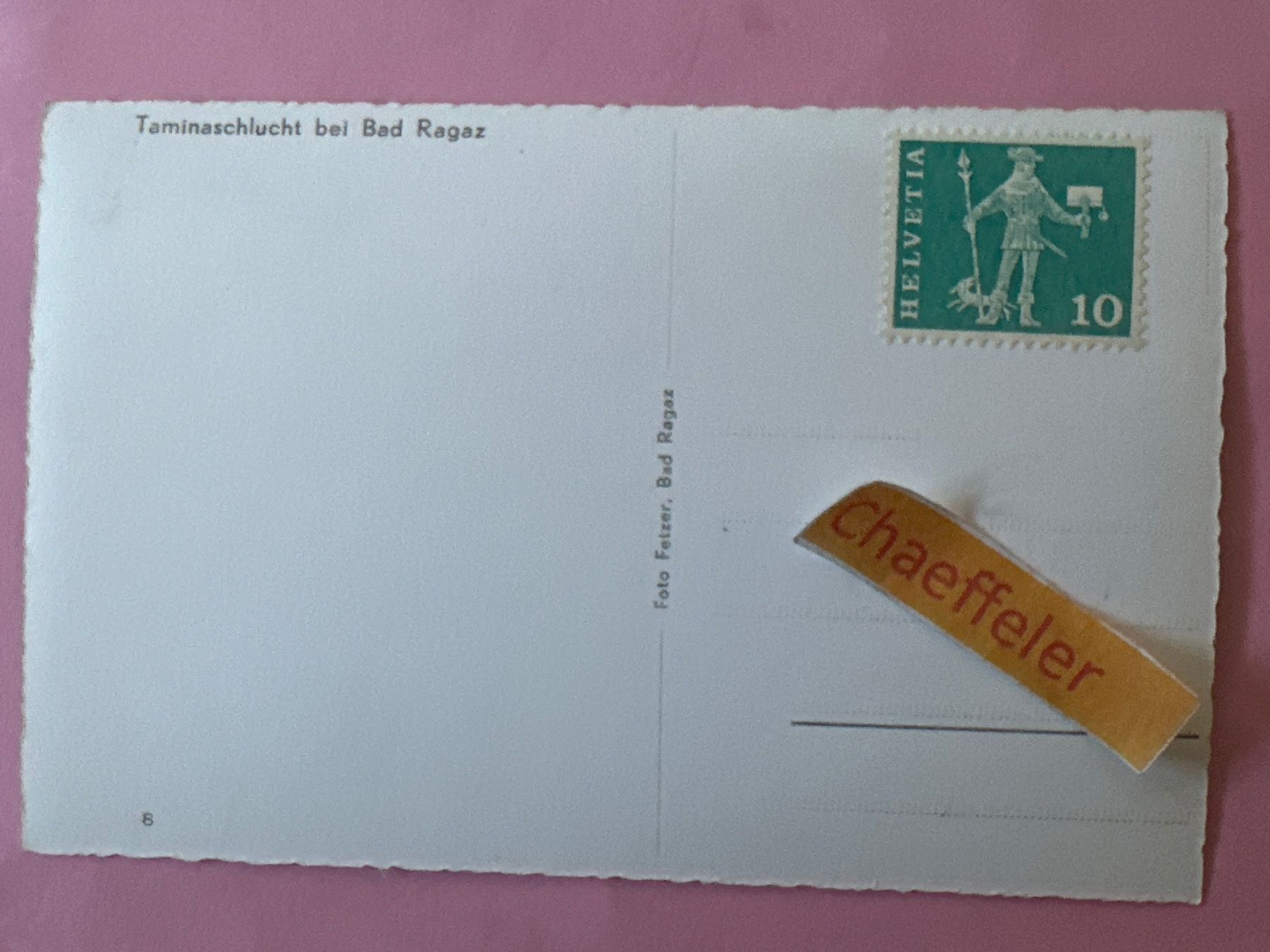 Cartoline postali: Taminaschlucht bei Bad Ragaz – Usato da Zürich venduto da Chaeffeler 1