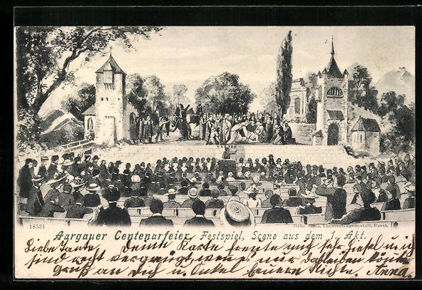 Cartoline postali: Aargau, Festspiel Aargauer Centenarfeier – Usato da Berlin venduto da bartko-reher
