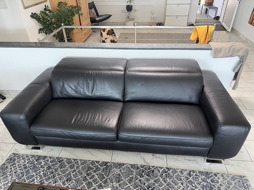 Divani: Joop 2er Sofa schwarzes Leder – Usato da Horgen venduto da Jaromir6 1