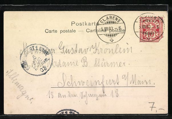Cartoline postali: AK Montreux, Débarcadère, 1903 – Usato da Berlin venduto da bartko-reher 1