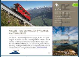 2 für 1 Niesen Berg- und Talfahrt