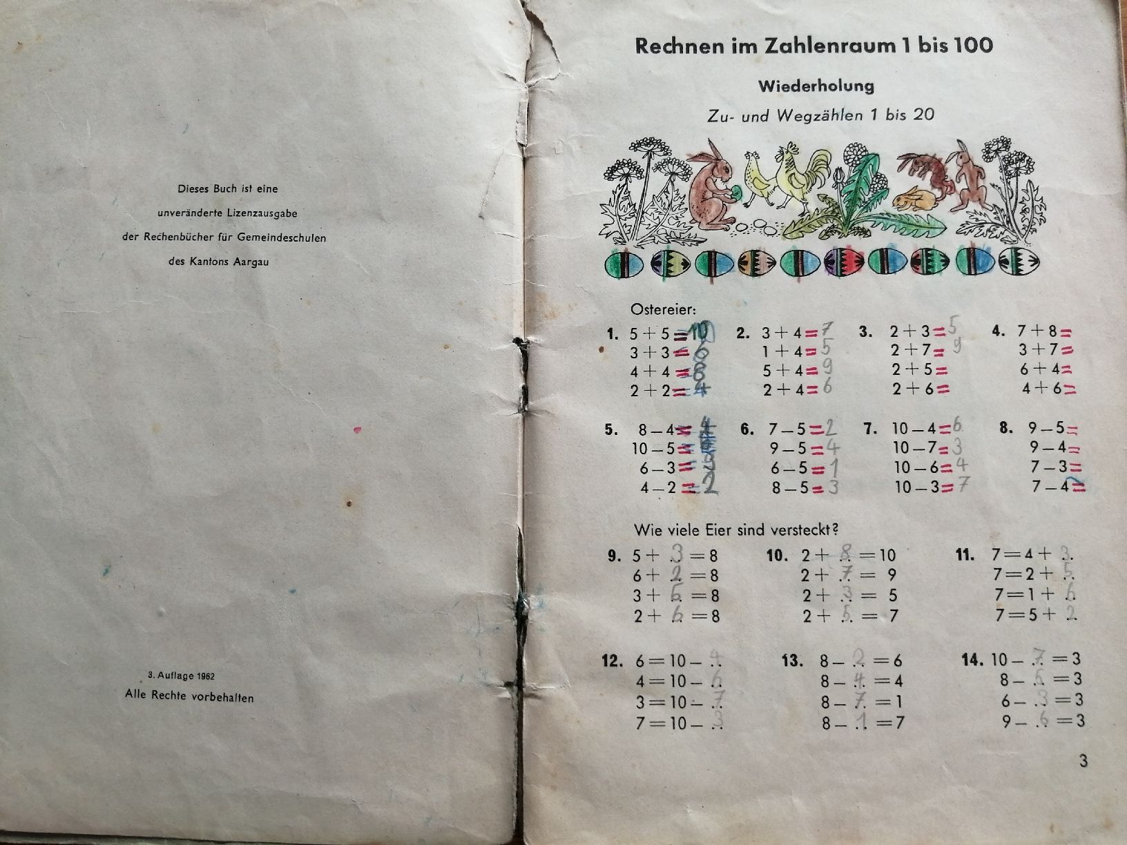 Bücher: Altes Rechenbuch Primarschule Kanton Luzern 2. Sj. – Gebraucht aus Honau von holunder3 2