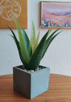 Plante artificielle décorative socle en pierre 