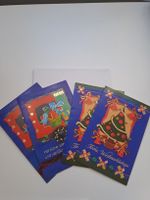 Weihnachtskarten Set, neuwertig, 4 Stk. inkl. Umschlag