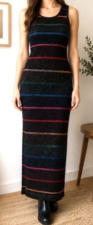 Renée Tener for Outlander Lurex Strickkleid Maxi Gr. S