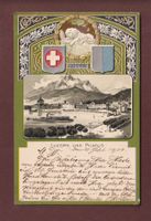 LUZERN und Pilatus - 1900 UPU Präge