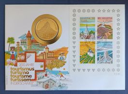Numisbrief 200 J. tourismus in der Schweiz Silber-vergoldet