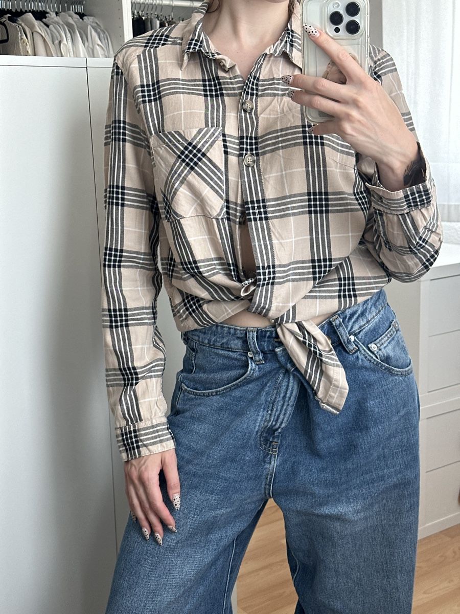 H&M Camicette: H&M Hemd Bluse Karomuster beige Grösse 36  – Usato da Frauenfeld venduto da vanyllua 1