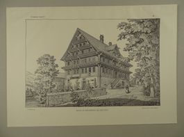 HAUS IN GSCHWEND BEI HÜTTEN, KANTON ZÜRICH, LICHTDRUCK 1897