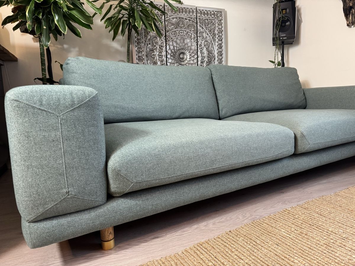Pfister Divani: Retro 3er Sofa in hellblauem Stoffbezug, Pfister, Stoffcouch – Usato da Wettingen venduto da JasminL92-3