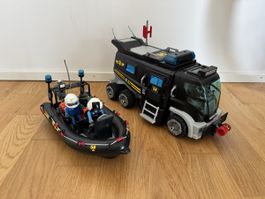 Playmobil Polizei SEK Truck und Schlauchboot 