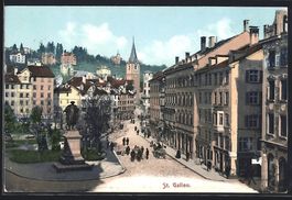 St. Gallen, Platzanlage mit Denkmal, Pas
