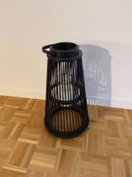 Windlicht / Laterne schwarz, Holz,