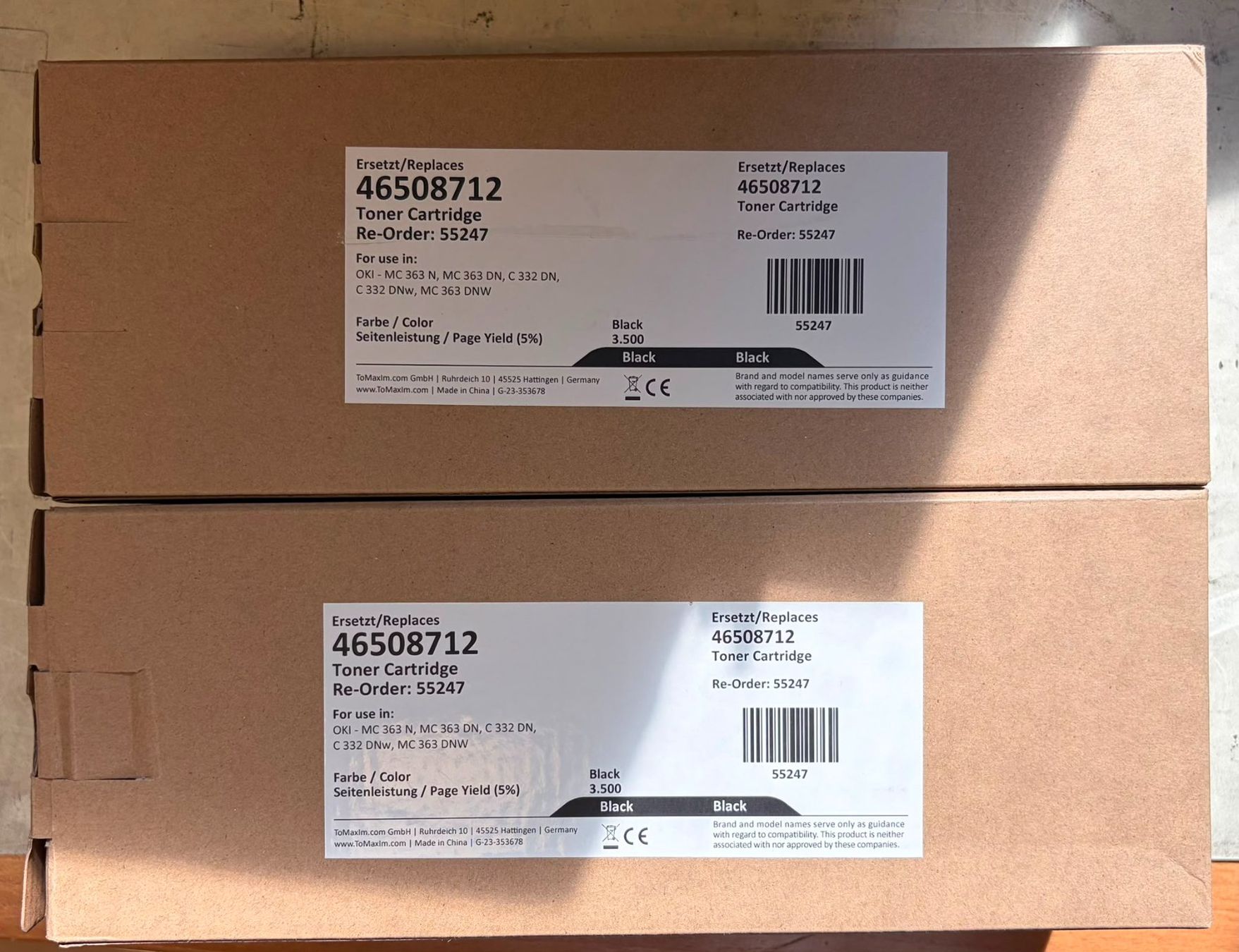 Druckerpatronen & Toner: toMaxim 46508712 OKI kompatible Tonerkartuschen - 2er Set - – Neu und originalverpackt aus Hendschiken von Hliout