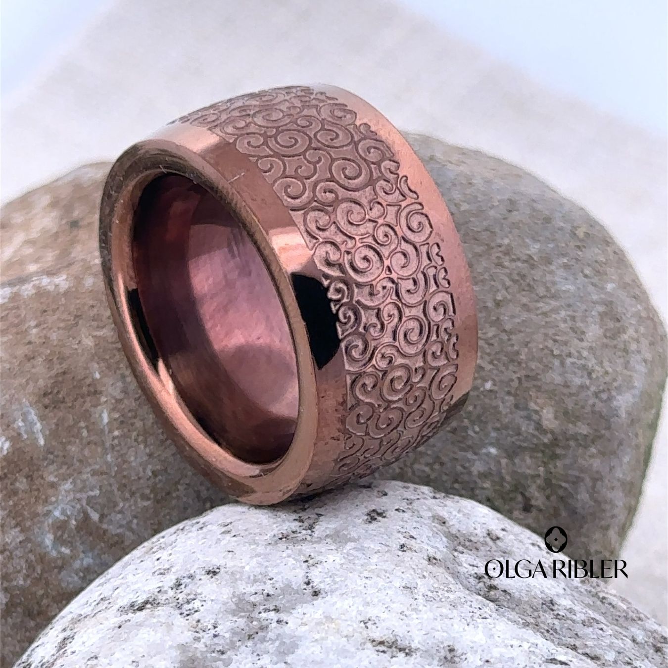 Olga Ribler Anelli: Edelstahl Statement  Ring braun Grösse 60 – Nuovo (secondo la descrizione) da Luzern venduto da Schmuckoutlet 1