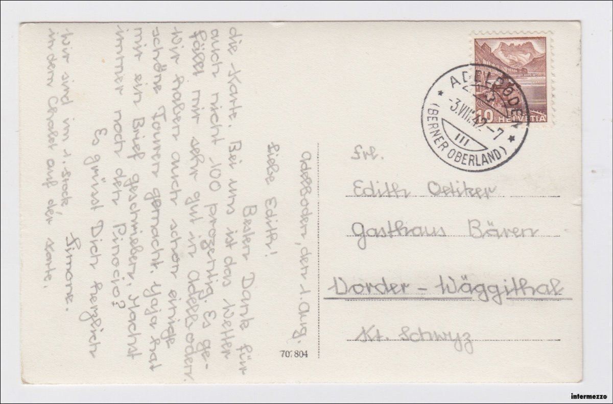 Cartoline postali: Adelboden // Chalet Sonne // 1942 – Usato da Basel venduto da intermezzo12 1
