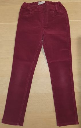Pantalon en velours rouge bordeaux H&M, taille 116 cm